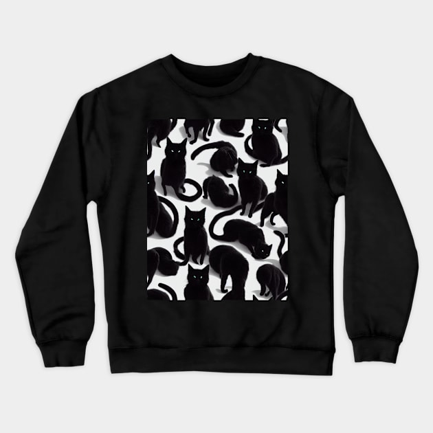 Black Cats for Cat lovers. Perfect gift for National Black Cat Day, #8 Crewneck Sweatshirt by Endless-Designs